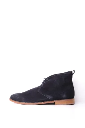 Bobbies Paris Navy Suede Leather Desert Boots