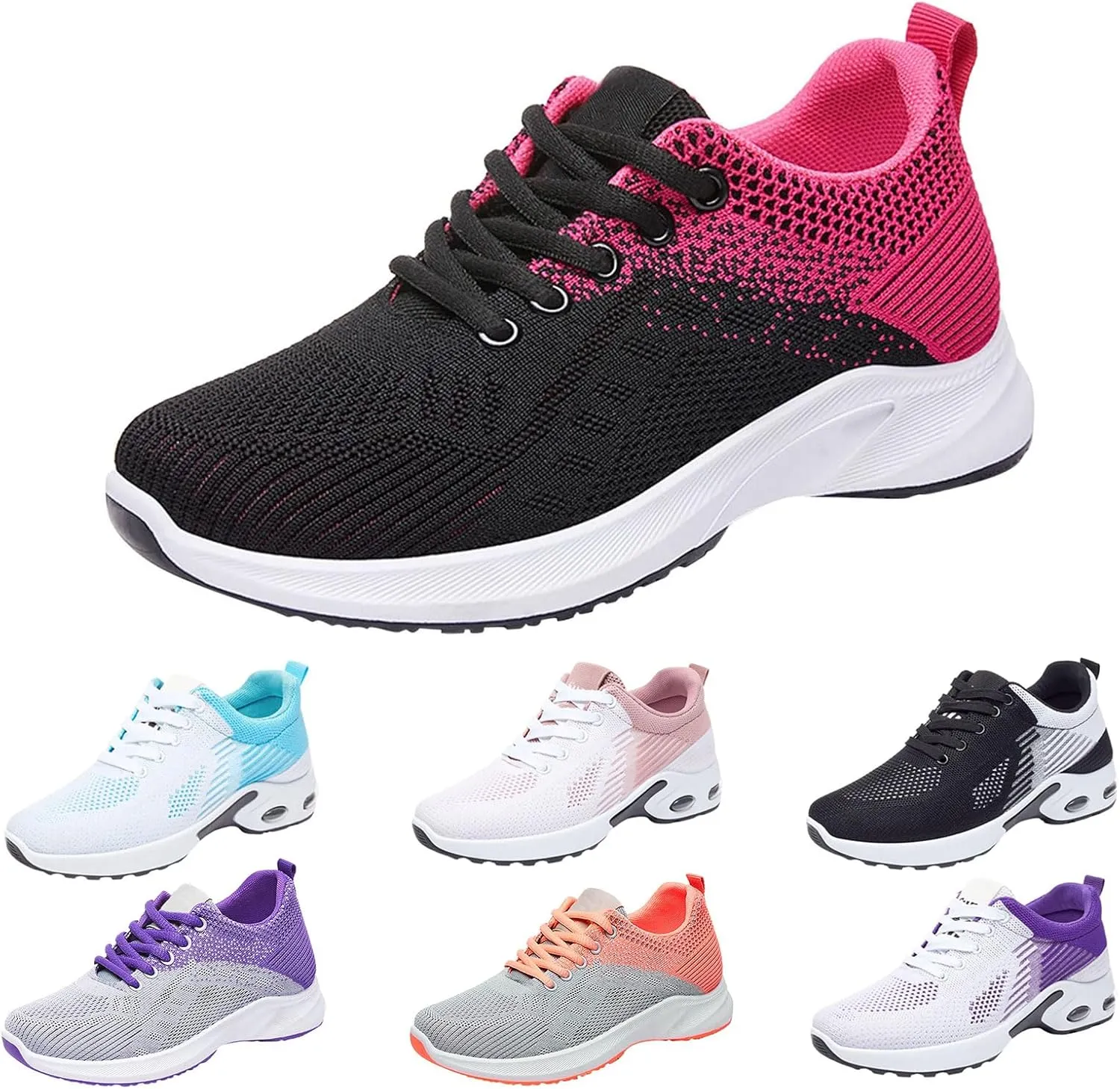 Mmoneyake Womens Sneakers Air Cushion Running Tennis Shoes Lightweight Tennis Walking Shoes Mesh Breathable Gym Work Fashion Sneakers Plantar Fasciitis Tennis Sneaker Arch Support Walking Shoe