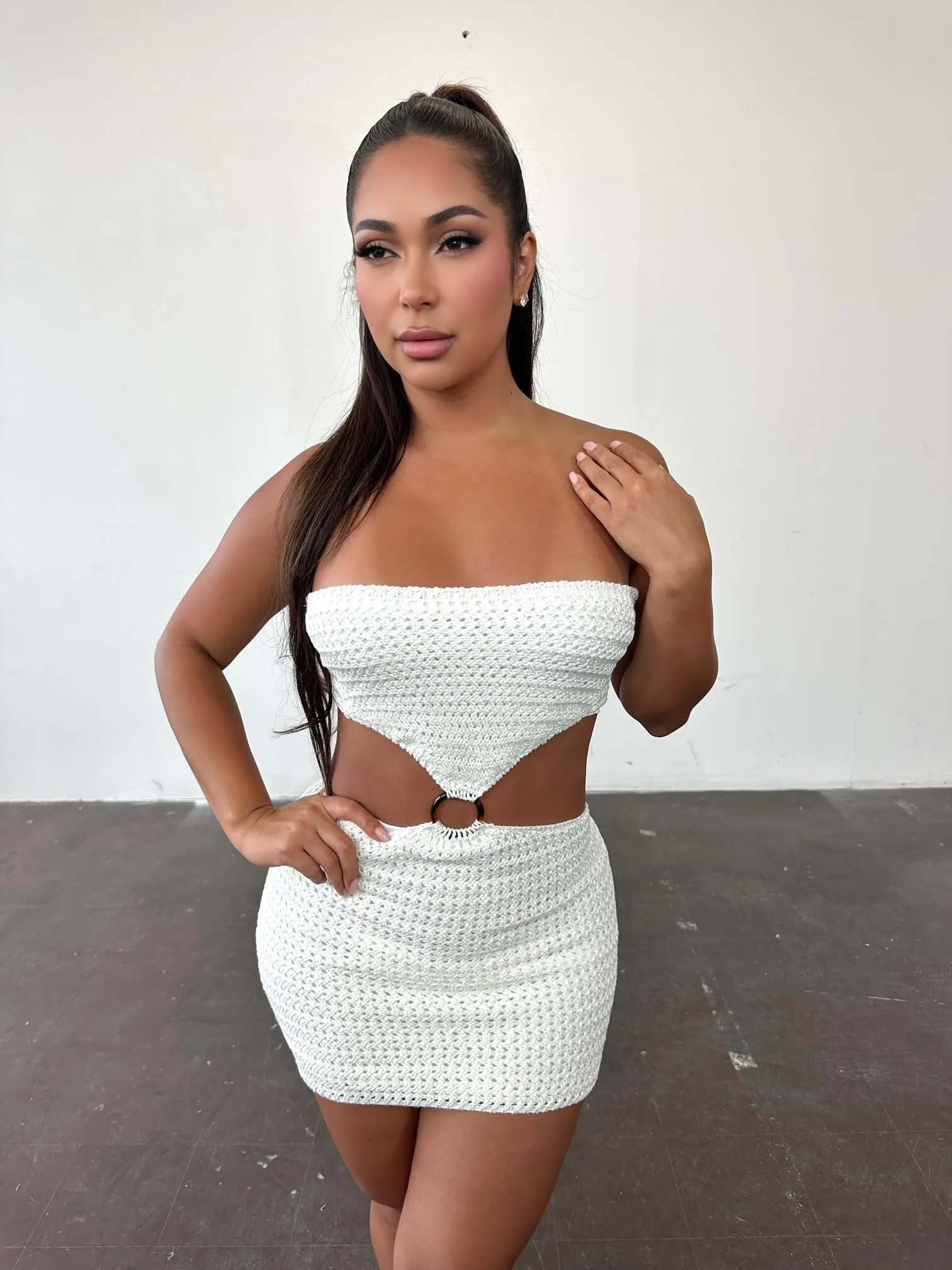 Palm Desert Crochet Dress White