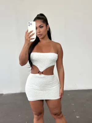 Palm Desert Crochet Dress White