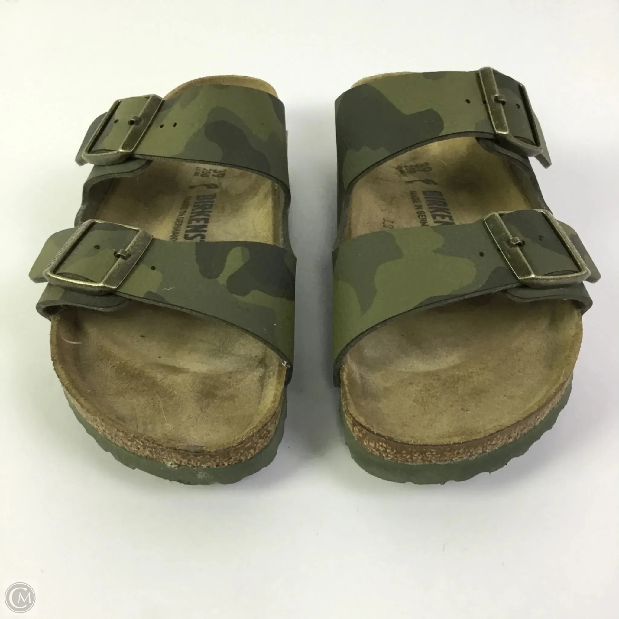 Sandals Flats By Birkenstock In Camouflage Print, Size: 8