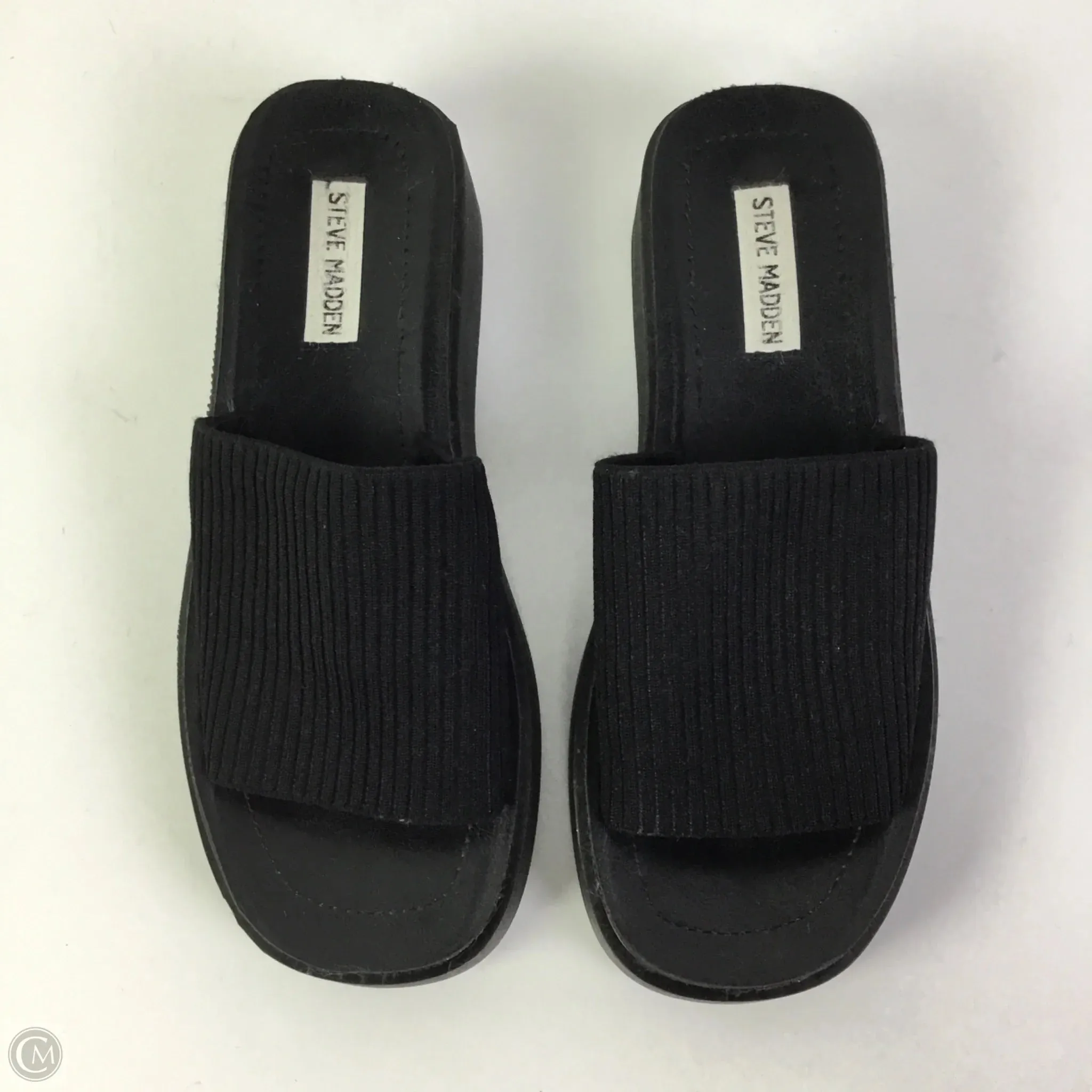 Sandals Heels Platform By Steve Madden In Black, Size: 9