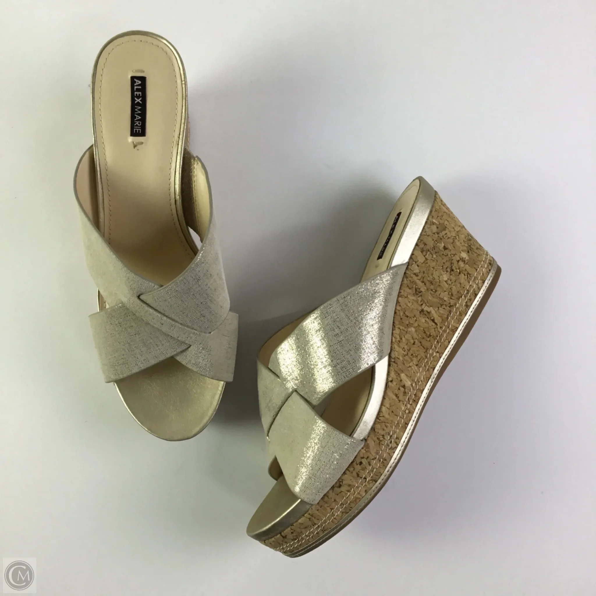 Sandals Heels Wedge By Alex Marie In Gold, Size: 9