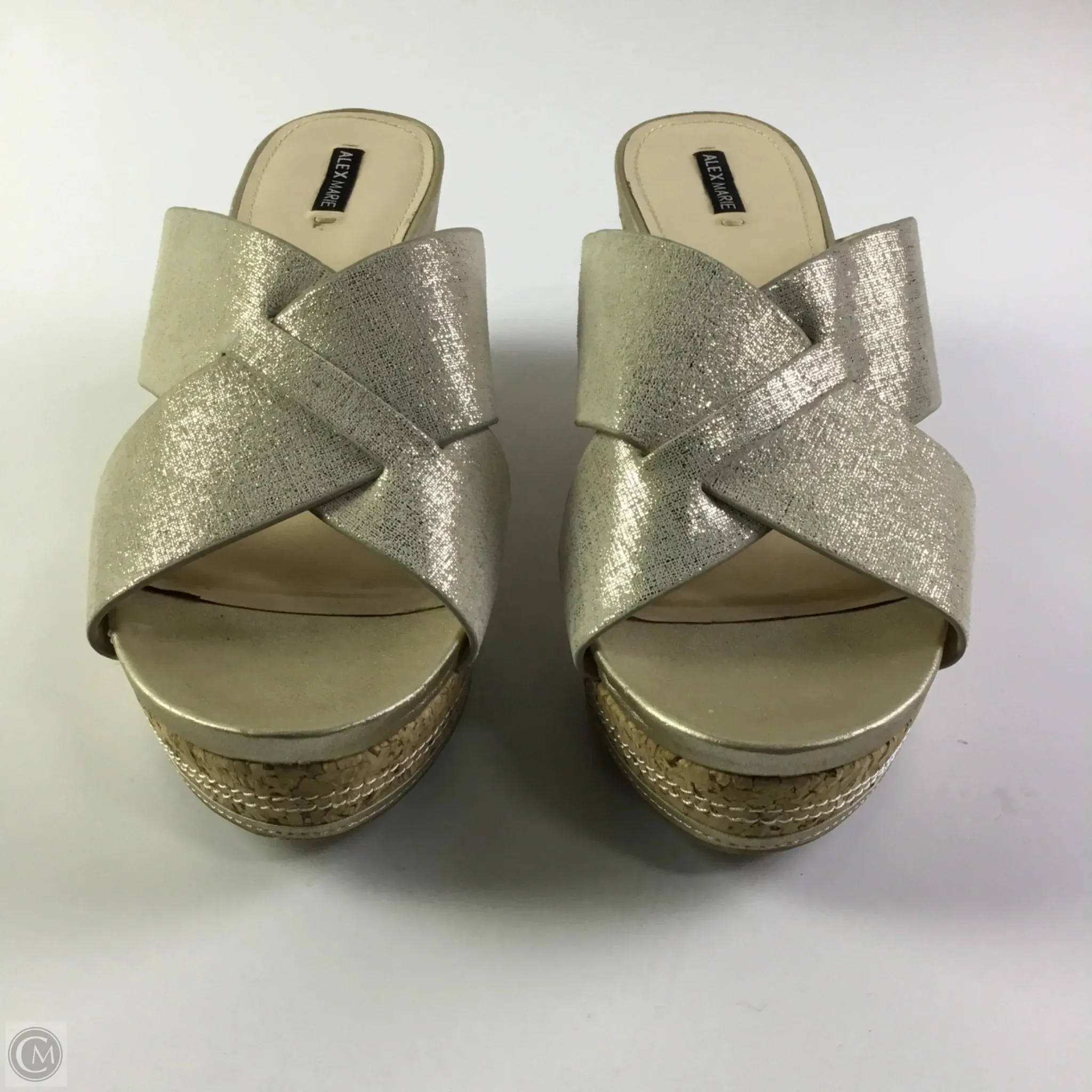Sandals Heels Wedge By Alex Marie In Gold, Size: 9