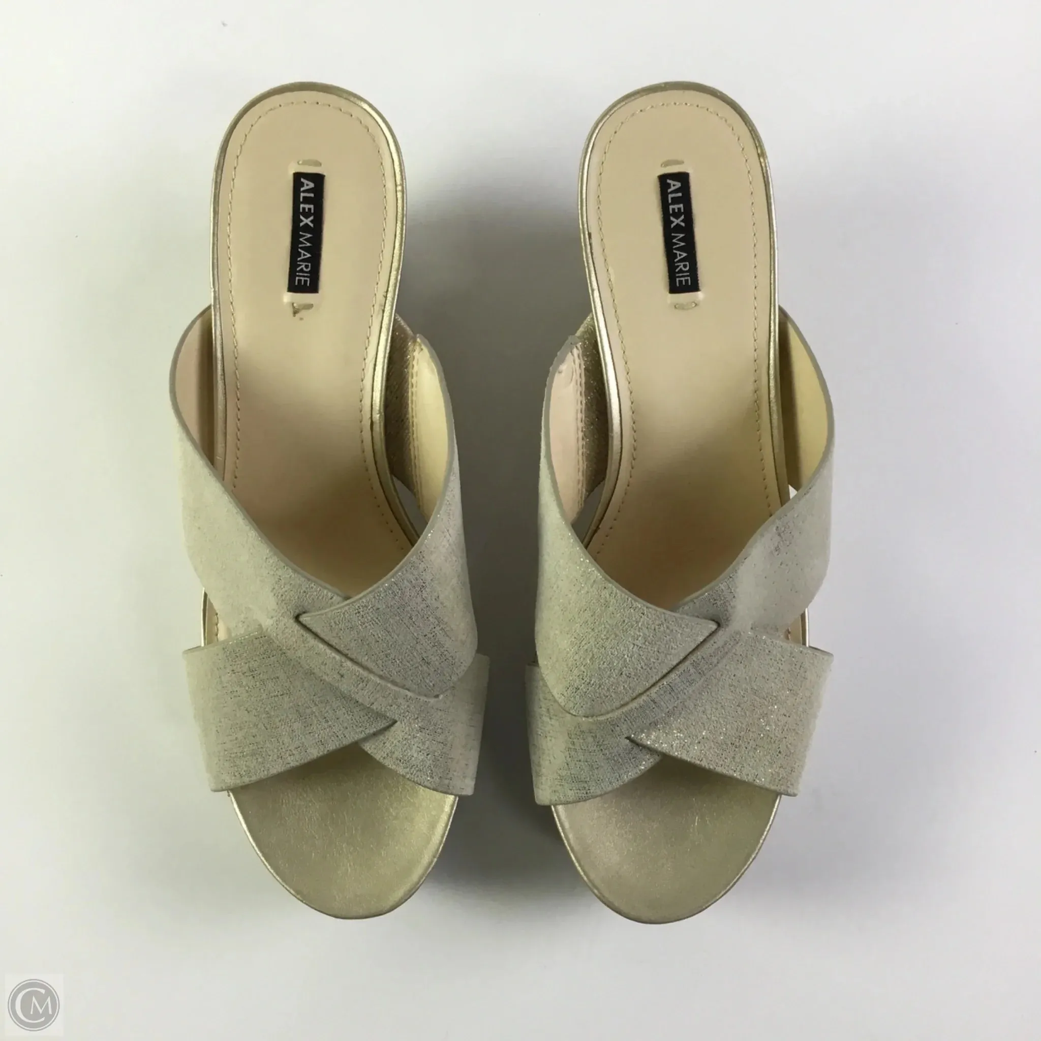 Sandals Heels Wedge By Alex Marie In Gold, Size: 9