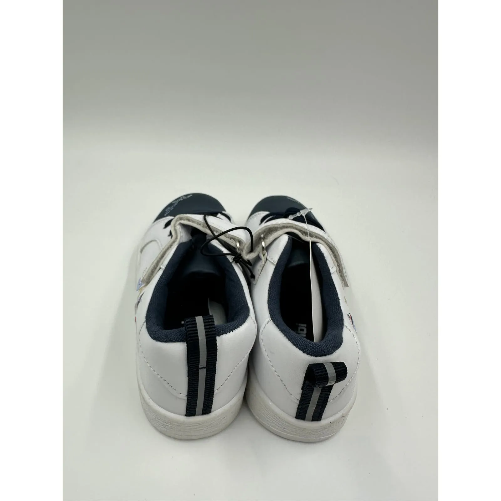 Small Kid Size 10, Fashion White & Blue Sneakers, Strap, Sailor Design