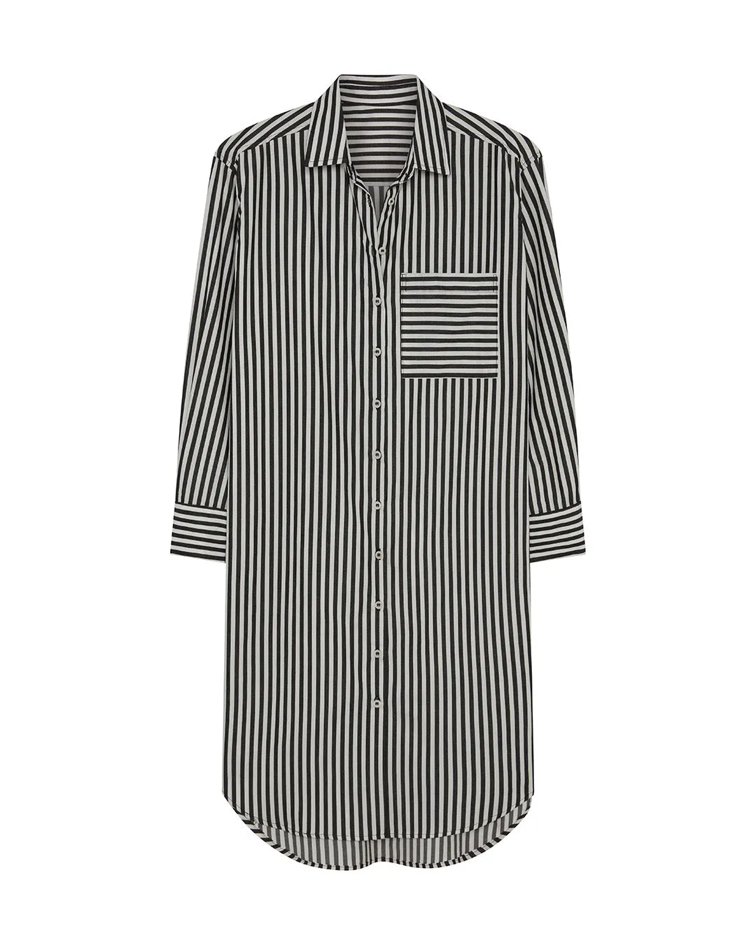 Sofia Shirtdress - Black and White Stripe