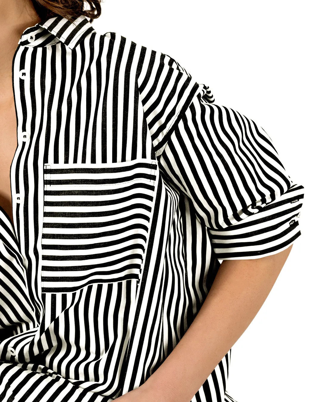 Sofia Shirtdress - Black and White Stripe