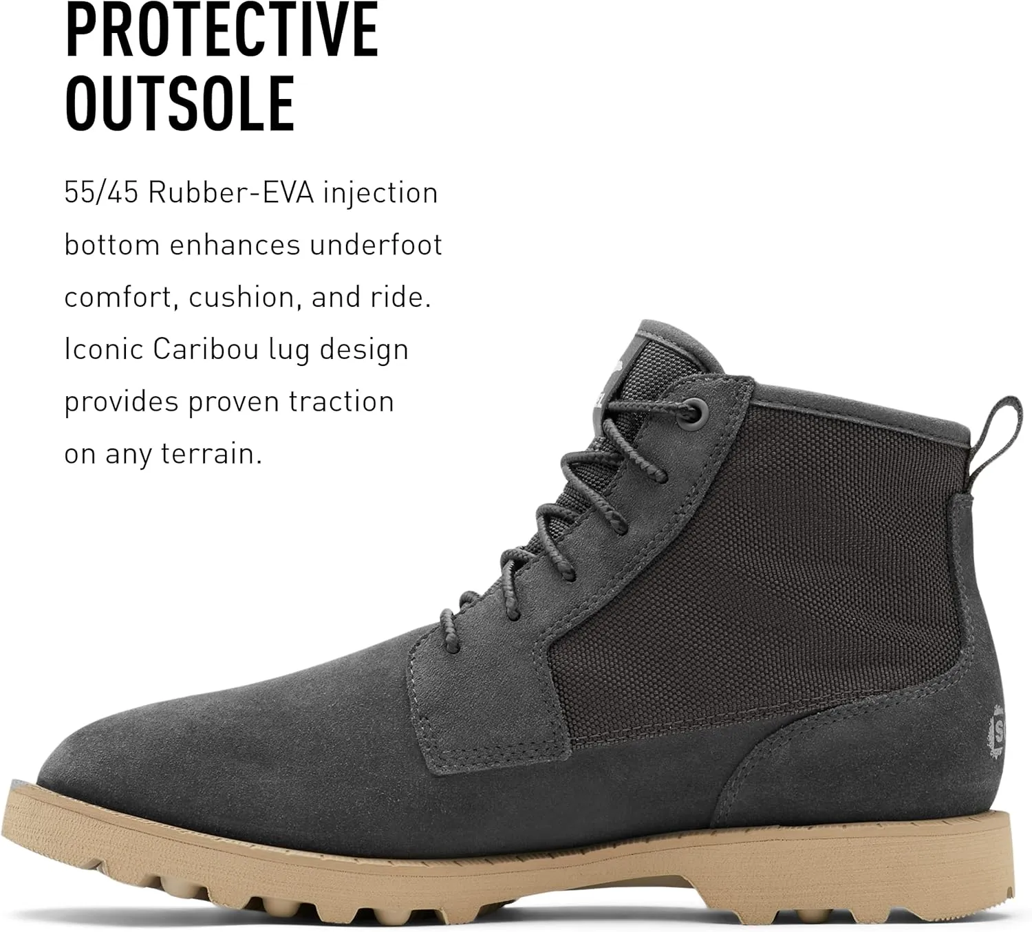 Sorel Men's Caribou Mod Chukka WP Boot  Waterproof Suede & Nylon Rain Boots