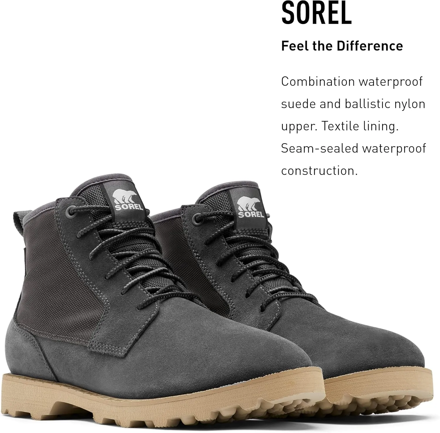 Sorel Men's Caribou Mod Chukka WP Boot  Waterproof Suede & Nylon Rain Boots