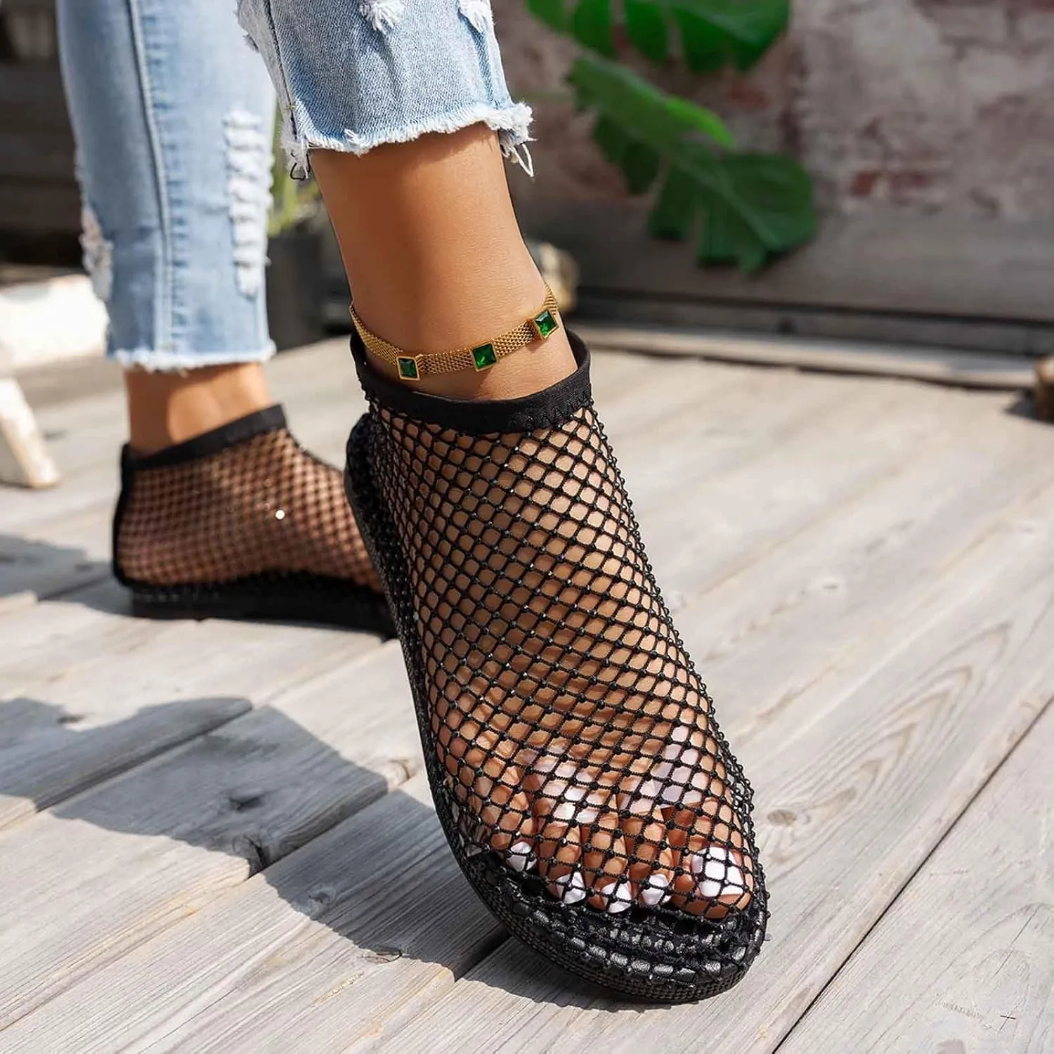 Stylish Comfortable Women's Sandals Flat Casual Summer Fashion Beach Vacation Rhinestone Barefoot Design