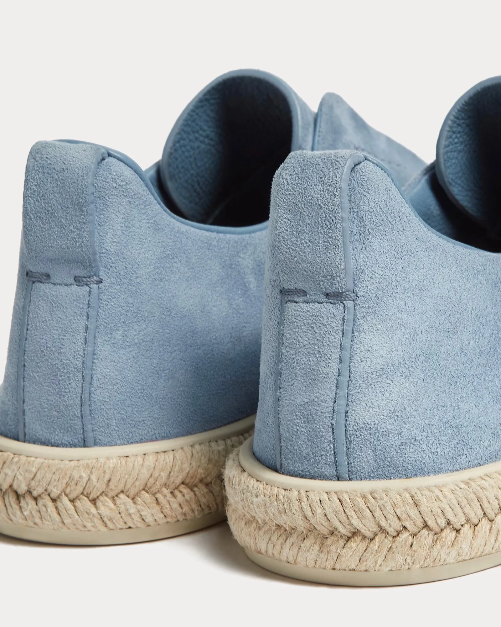 Triple Stitch Espadrilles Deerskin Utility Blue Slip On Sneakers