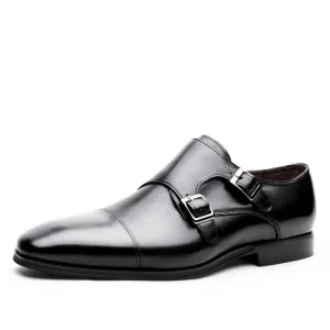 West Louis Luxury Genuine Leather Oxford Shoes With Double Buckle