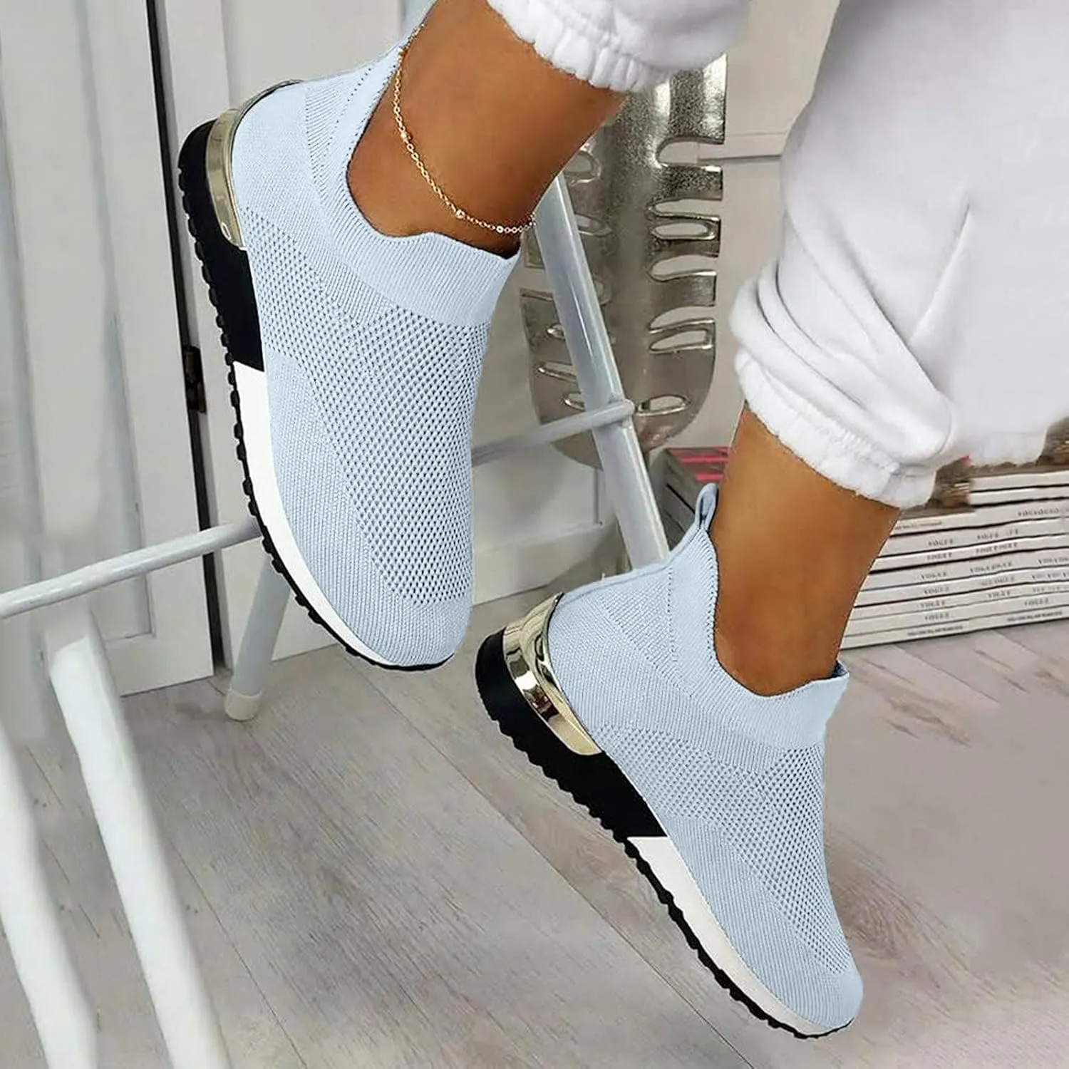 Womens Non Slip Work Shoes Slip On Water Resistant Tennis Shoes Men Mesh Ladies Casual Shoes High Top Sneakers Platform Tennis Shoe Loafers Shoe