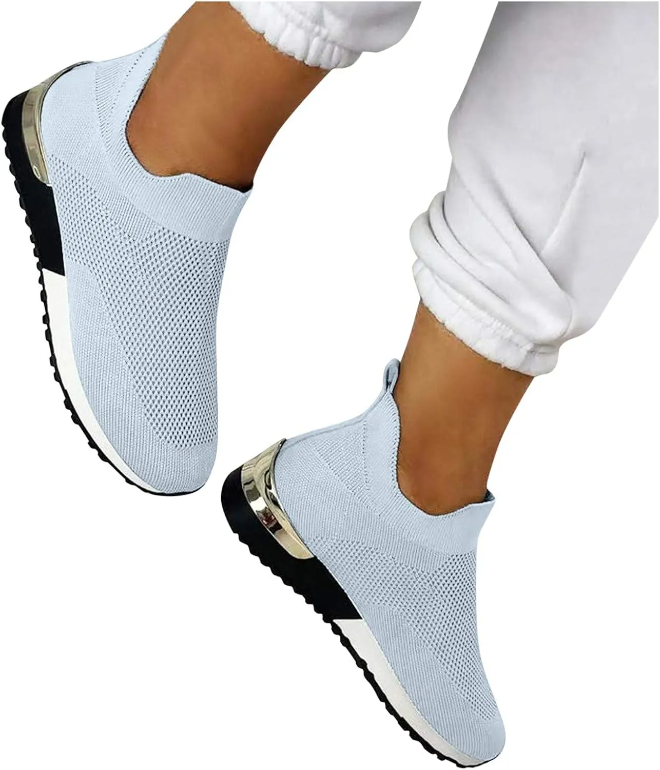 Womens Non Slip Work Shoes Slip On Water Resistant Tennis Shoes Men Mesh Ladies Casual Shoes High Top Sneakers Platform Tennis Shoe Loafers Shoe