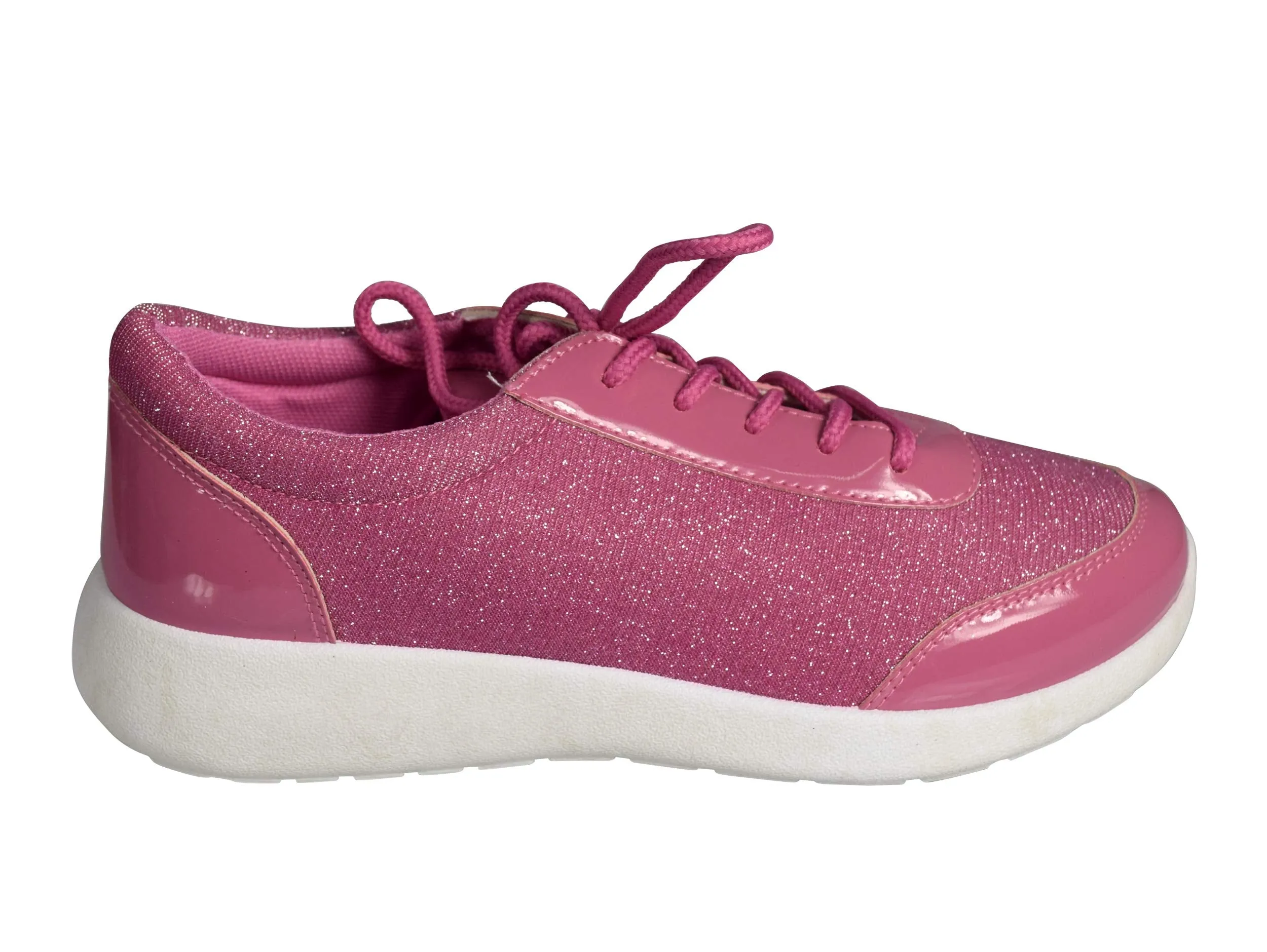 Womens Sparkling Glitter Lace Up Platform Elastic Sneakers