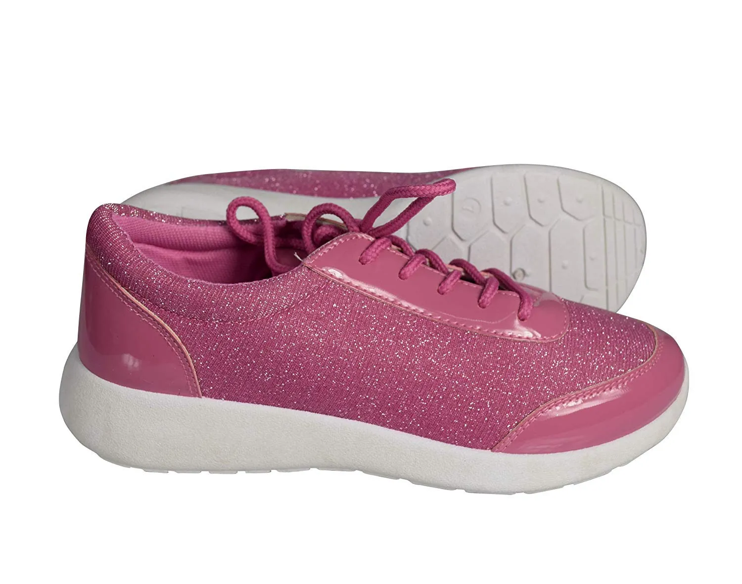 Womens Sparkling Glitter Lace Up Platform Elastic Sneakers